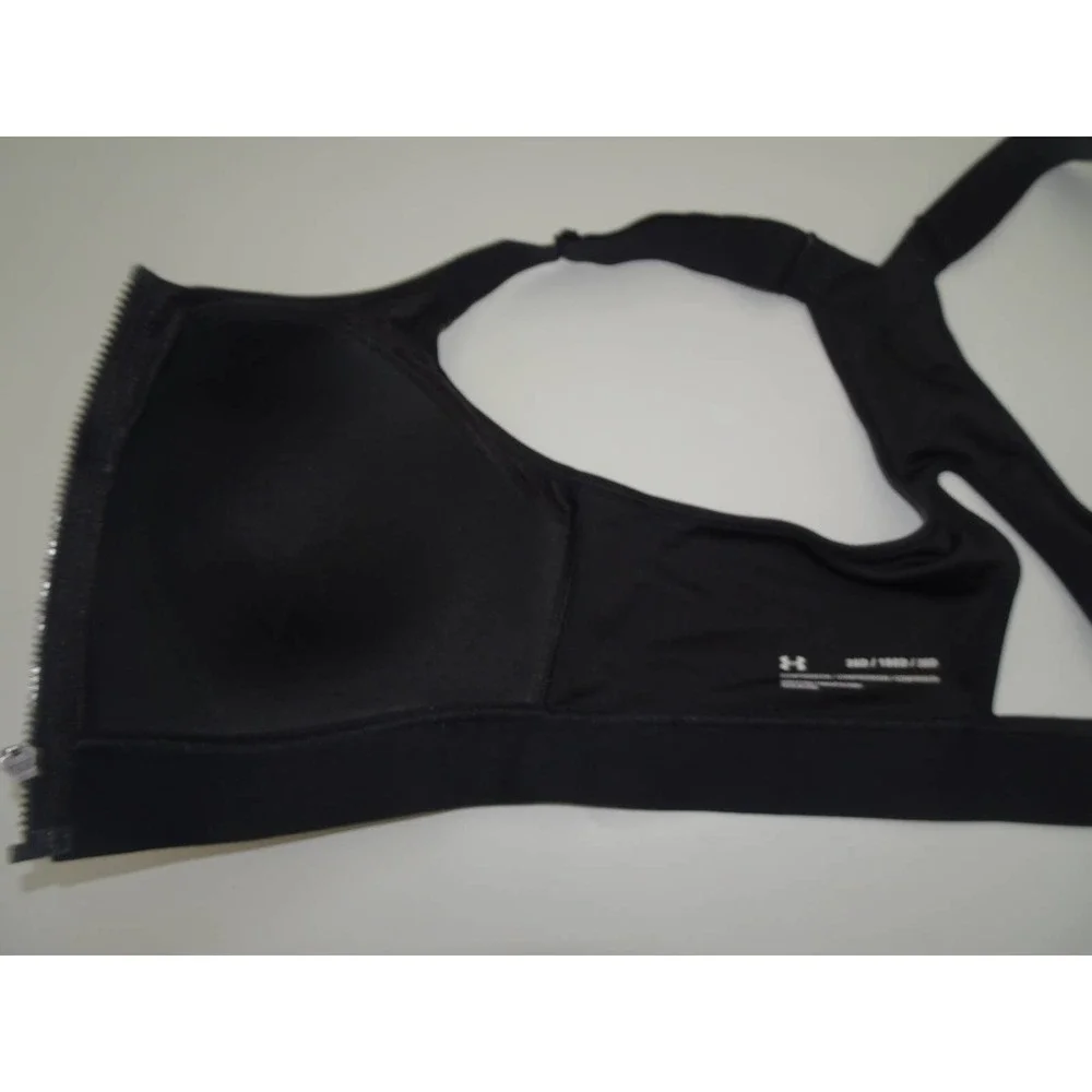 Under Armour Black Sports Bra Front Zipper, 38D - Picture 5 of 7